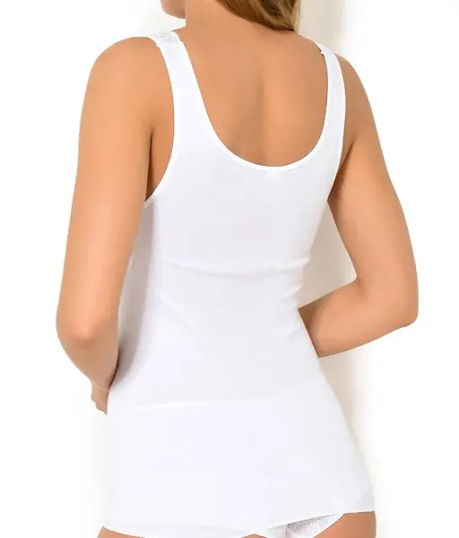 Nina von C dames hemd kant biologisch katoen - Colours - Biologisch katoenen dames onderhemd - Singlet Nina von C dames hemd kant biologisch katoen - Colours - Biologisch katoenen dames onderhemd - Singlet