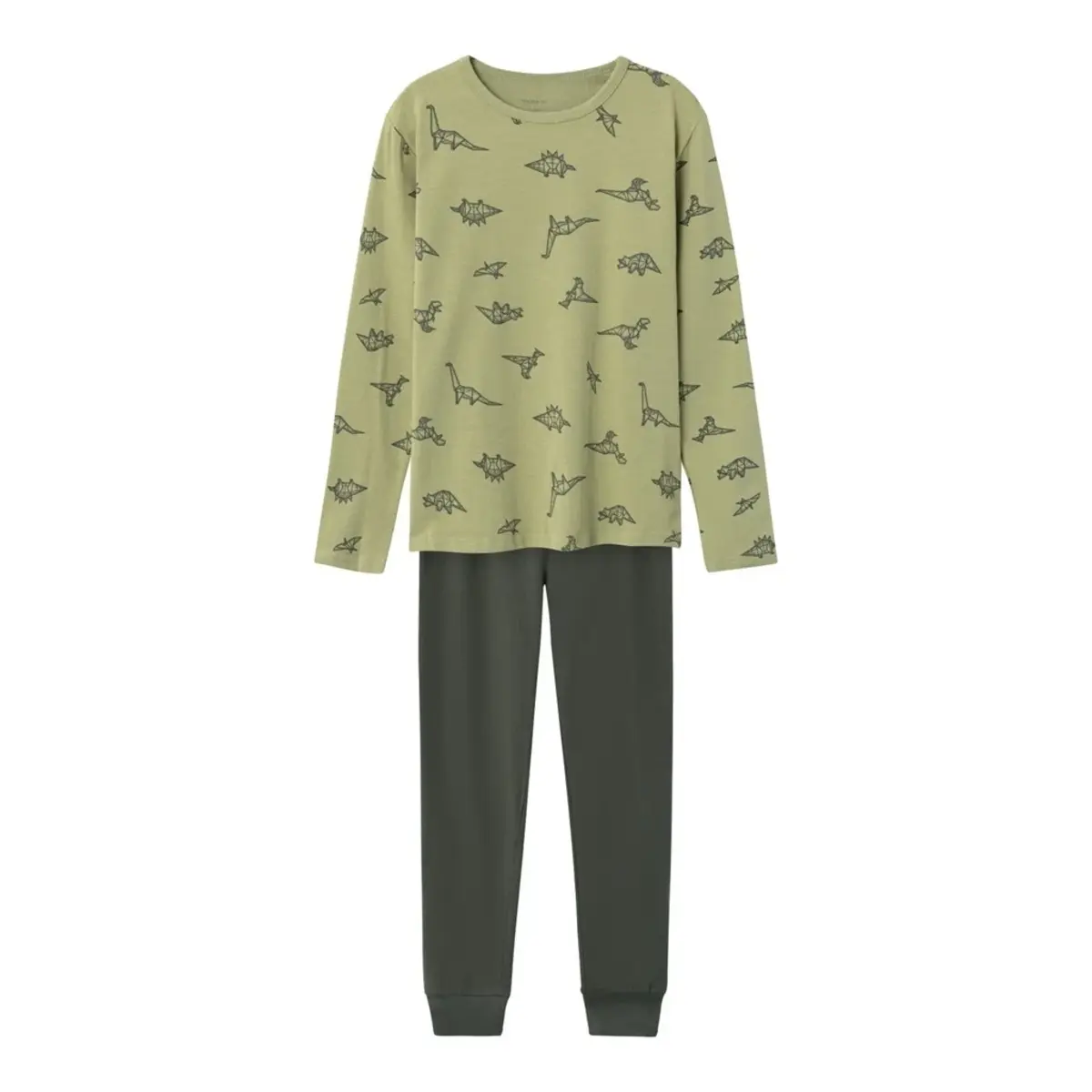 Name it jongens pyjama -  Dino pyjama - Sage Dinosaurus - Katoenen pyjama