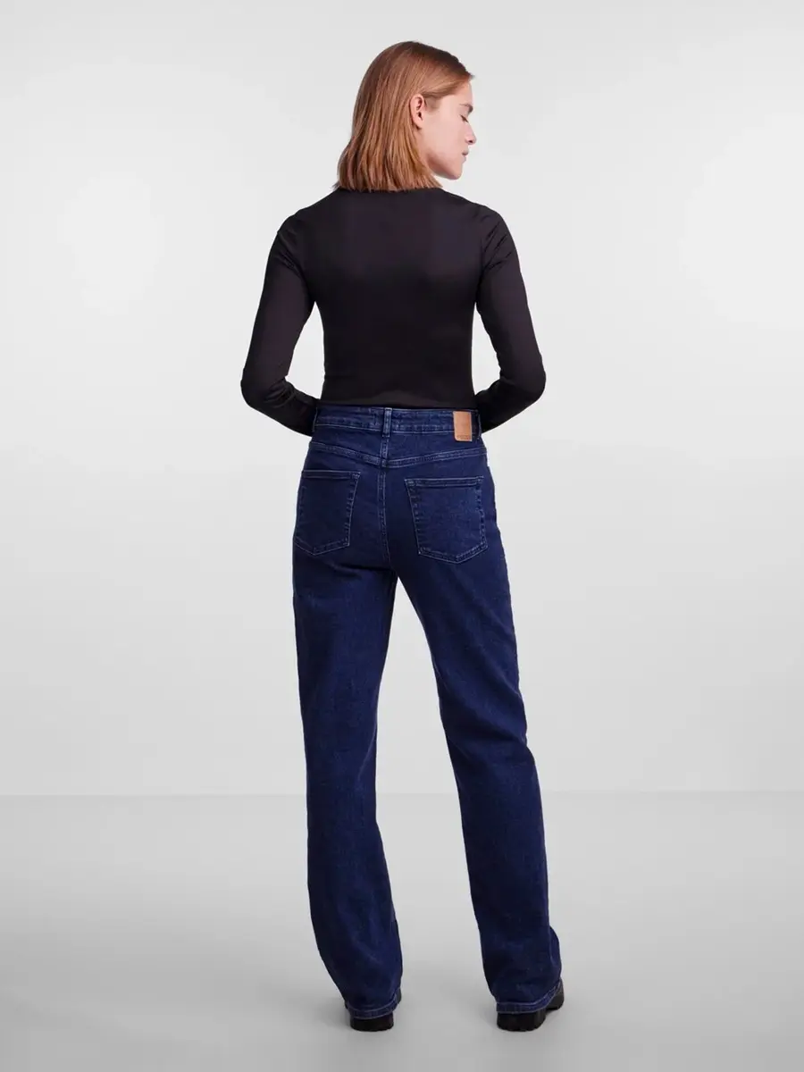 Pieces body lange mouw - PCNEJA - Bodysuit naadloos - Ronde hals - Zwart - Huidskleur - Witte body