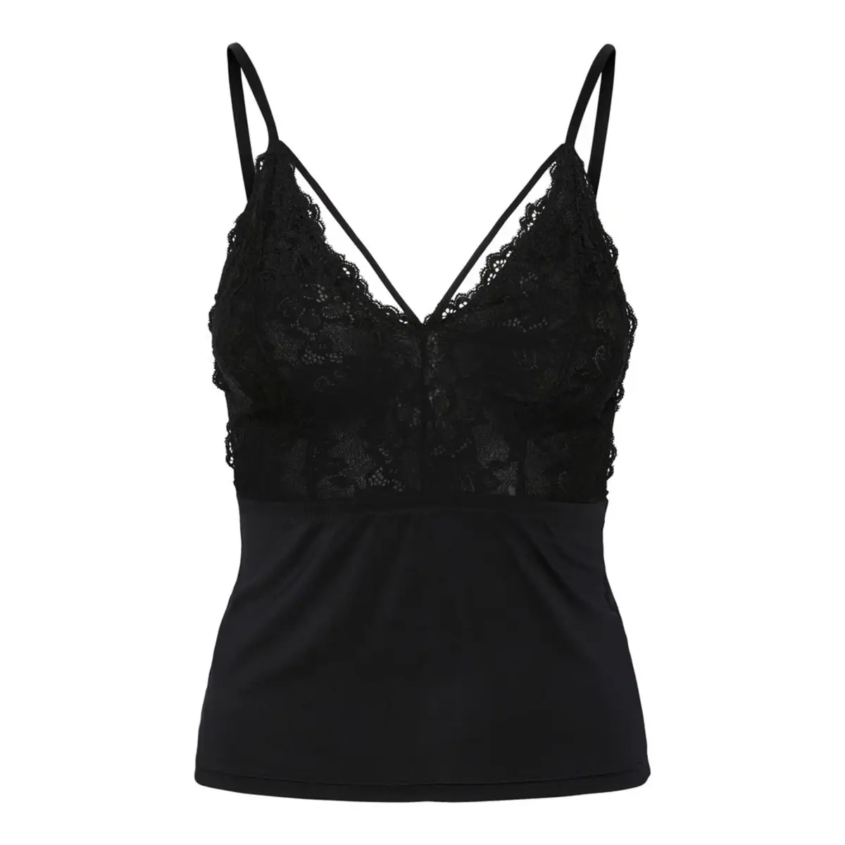 Pieces dames hemd kant - Lace top Nichelle - Dames kanten onderhemd - Microfiber spaghetti bandjes Pieces dames hemd kant - Lace top Nichelle - Dames kanten onderhemd - Microfiber spaghetti bandjes