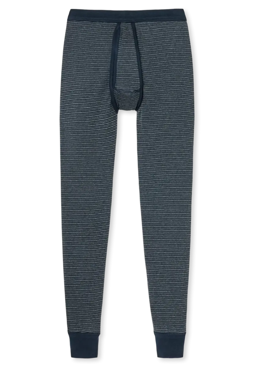Schiesser heren Onderbroek lang met gulp - Katoen - 100% katoenen pantalon met sluiting donkerblauw