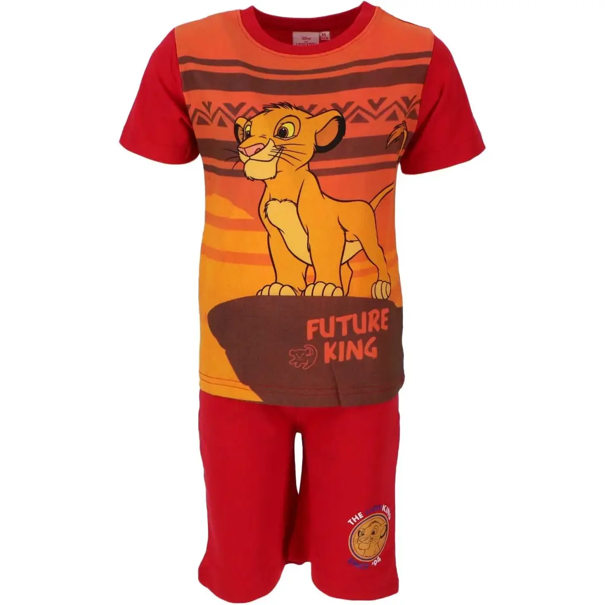 Lion King jongens shortama Samba - Disney - Rood - 100% katoenen kinder nachtkleding