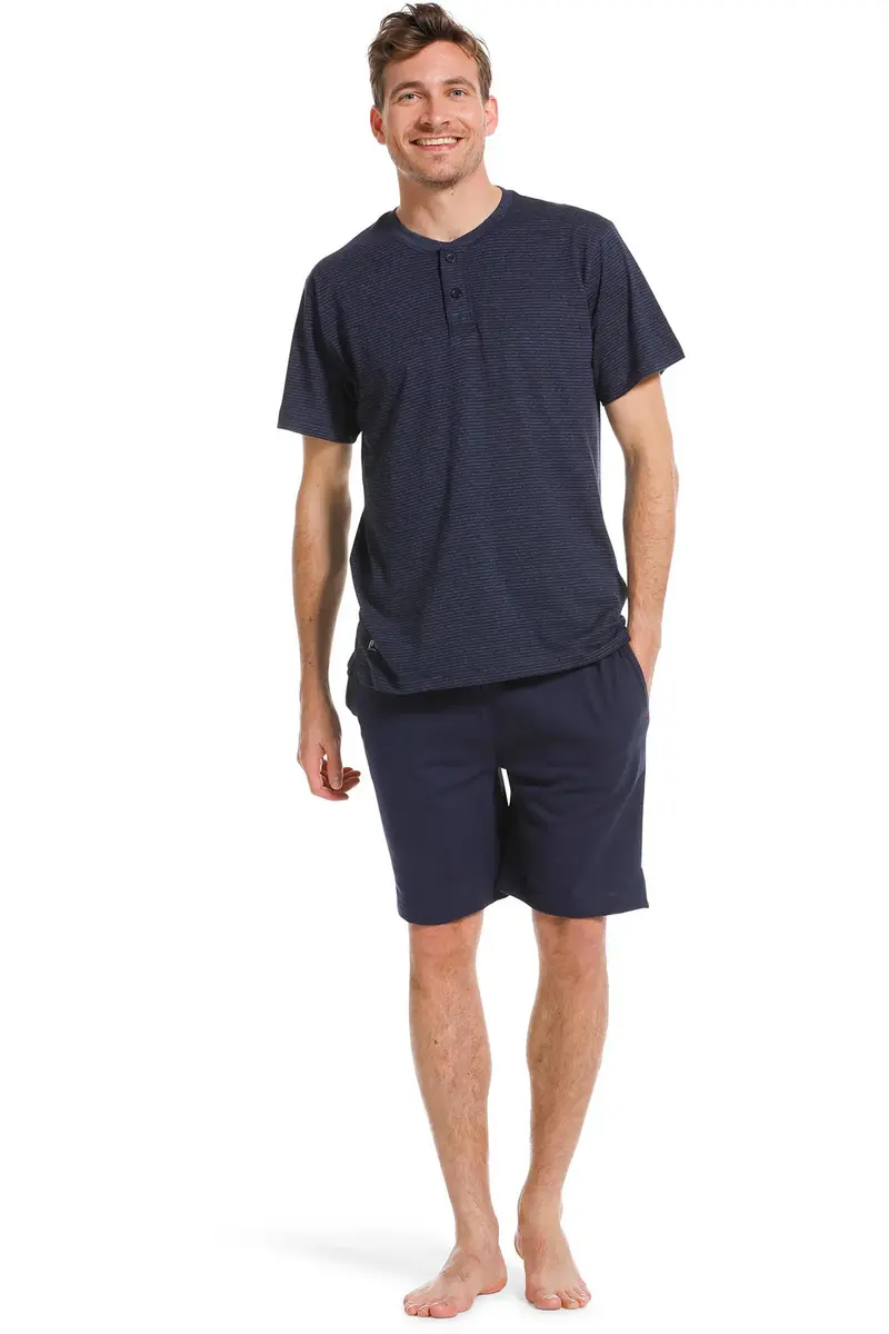 Pastunette heren shortama - Blue stripes - NOS - Katoenen zomer pyjama