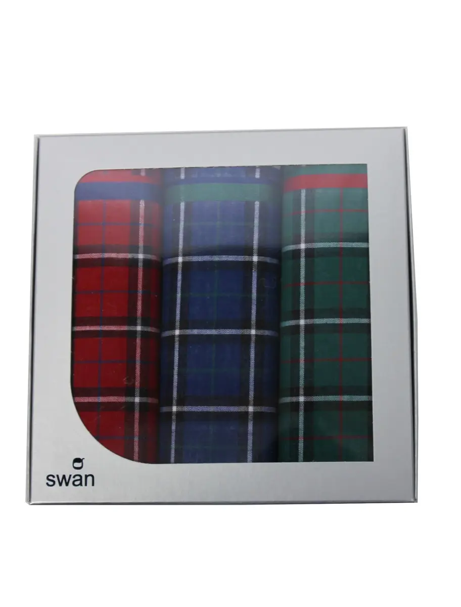 Swan 3-pak Dames zakdoeken - Engelse ruit - Cadeauverpakking zakdoeken