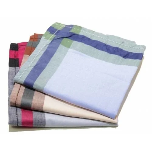 Swan 12 stuks Heren zakdoeken - Blauw combi - 100% katoenen stoffen zakdoeken