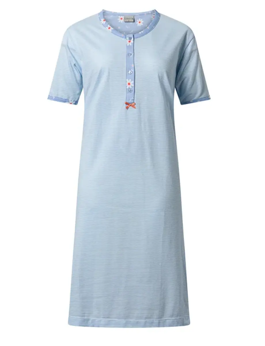 Lunatex tricot dames nachthemd Korte mouw - 224146 -100% katoen