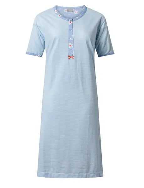 Lunatex tricot dames nachthemd Korte mouw - 224146 -100% katoen Lunatex tricot dames nachthemd Korte mouw - 224146 -100% katoen