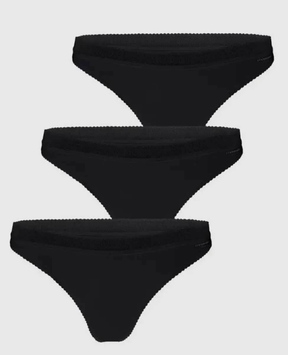 Bjorn borg  3-pack dames strings - Core Zwart - Katoenen vrouwen strings