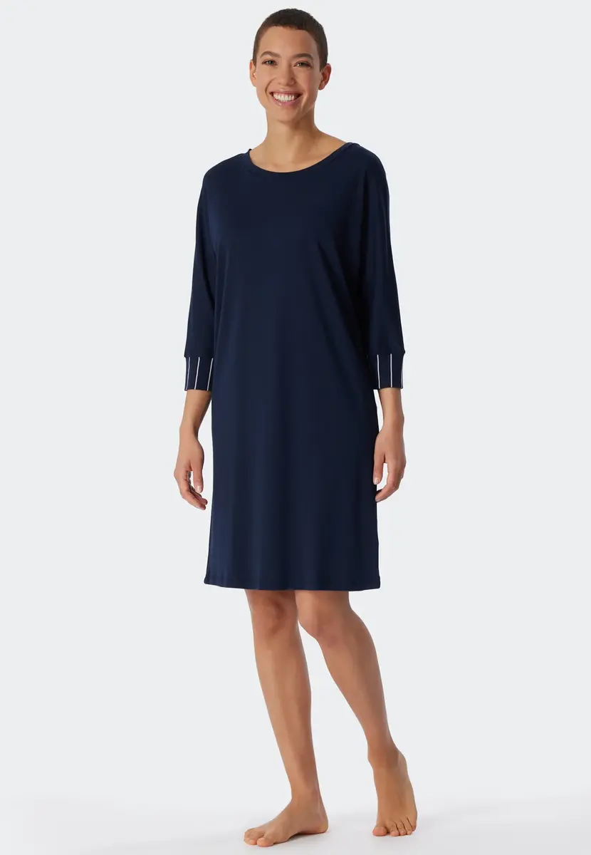 Schiesser dames nachthemd wijd model - 3/4 Mouw - Modal - Katoen