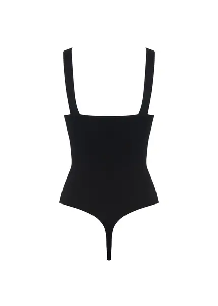 Magic zwarte stringbody mouwloos - Everybody V-neck - Naadloze body brede bandjes Magic zwarte stringbody mouwloos - Everybody V-neck - Naadloze body brede bandjes