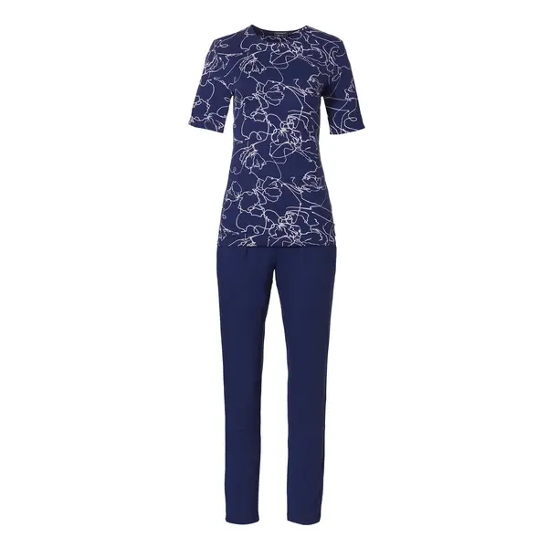 Pastunette capri dames pyjama Korte mouw - Blue Flower - Viscose Pastunette capri dames pyjama Korte mouw - Blue Flower - Viscose