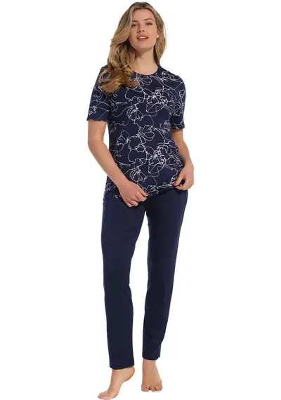 Pastunette dames pyjama Korte mouw - Blue Flower Pastunette dames pyjama Korte mouw - Blue Flower