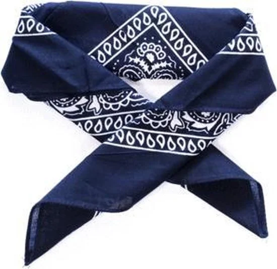 Bandana Rain Drop donkerblauw 54 x 54 cm - 100% katoenen bandana