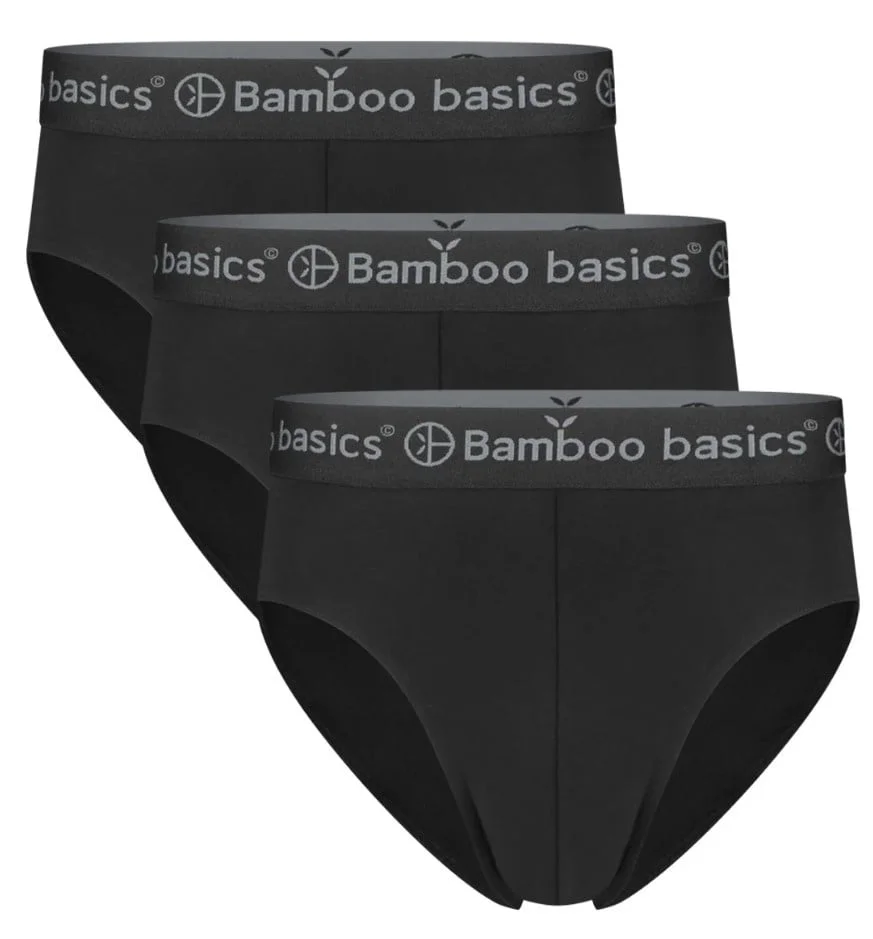 Bamboo Basics 3-pak heren slips - James - Zwart bamboe heren slip met elastische band