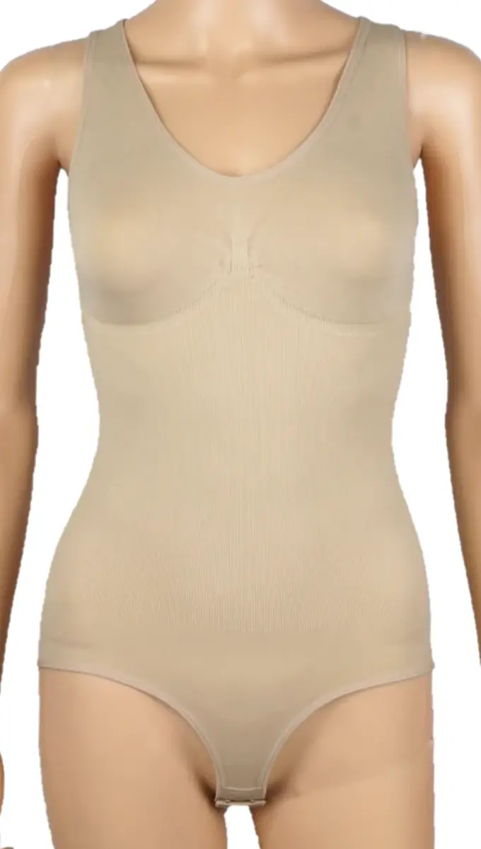 J&C corrigerende body dames - brede bandjes - Shapewear bodysuit - Wit - Huidskleur J&C corrigerende body dames - brede bandjes - Shapewear bodysuit - Wit - Huidskleur