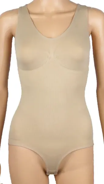 J&C corrigerende body dames - brede bandjes - Shapewear bodysuit - Wit - Huidskleur J&C corrigerende body dames - brede bandjes - Shapewear bodysuit - Wit - Huidskleur