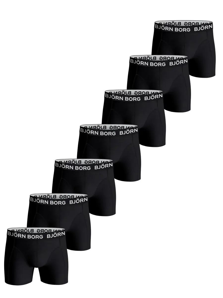 Bjorn Borg 7-pack heren boxershort - Zwarte heren onderbroeken katoen - Bjorn Borg onderbroeken