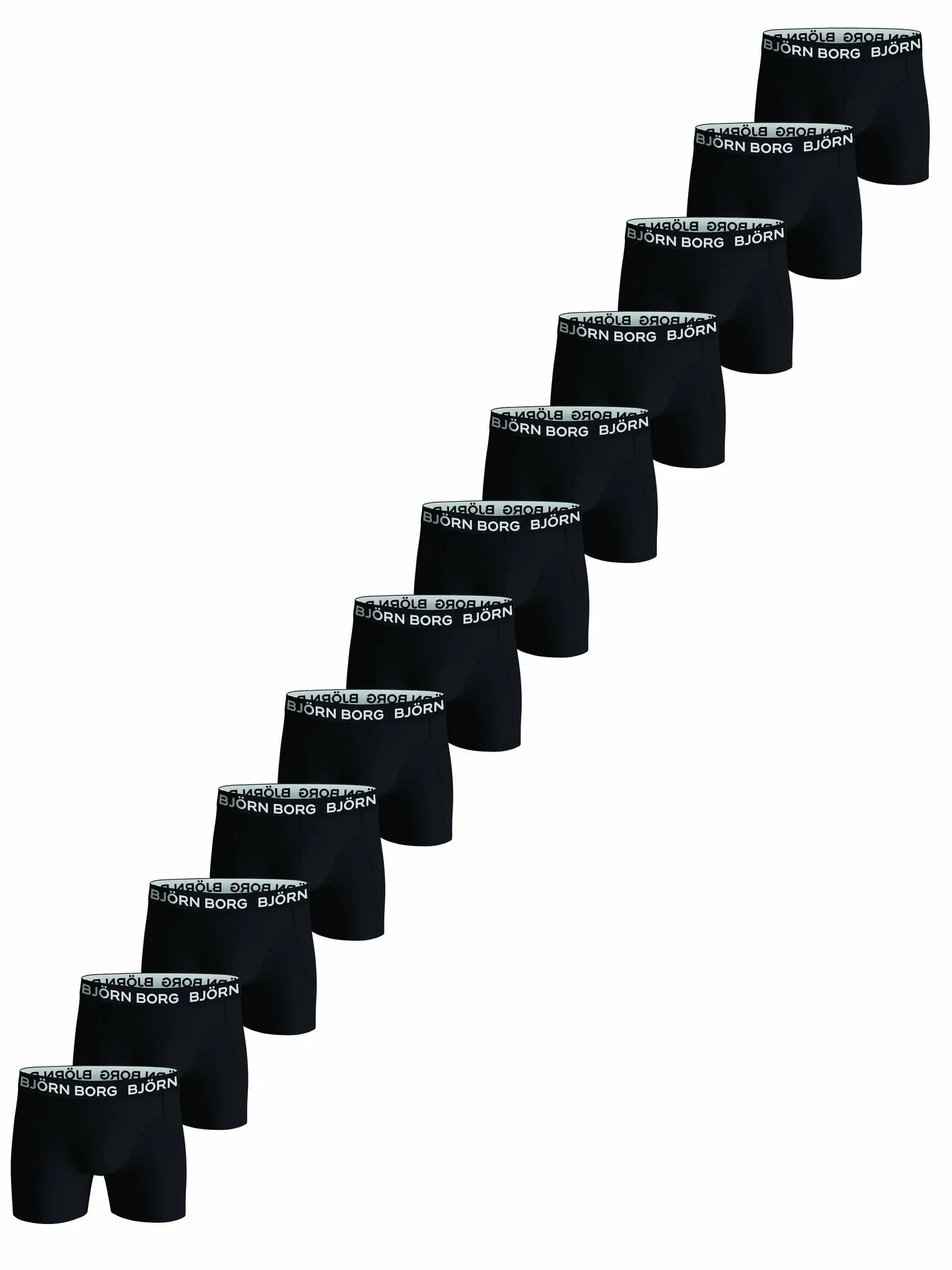 Bjorn Borg boxers 12-pack heren boxershort - Black - Zwarte katoenen heren onderbroeken - Multipack