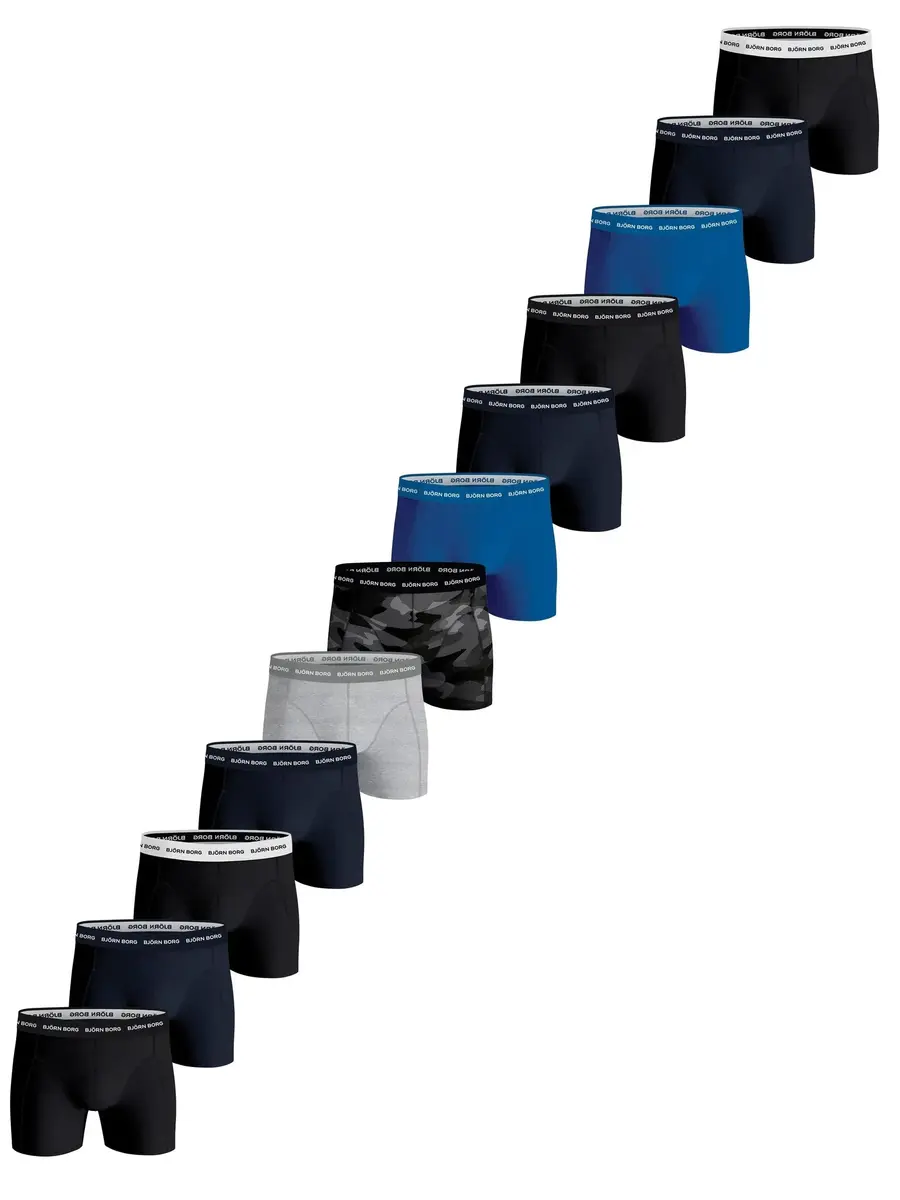 Bjorn Borg boxerhorts 12-pack heren - Basic Combi - Multipack katoenen heren onderbroeken - Voordeelverpakking