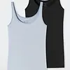 Schiesser 2-Pack dames hemden - Organic 95/5 - zwart/blauw