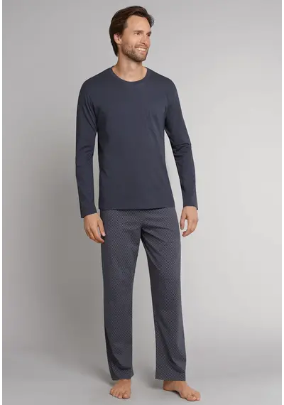 Schiesser heren pyjama extra lang - Grijs - NOS Schiesser heren pyjama extra lang - Grijs - NOS