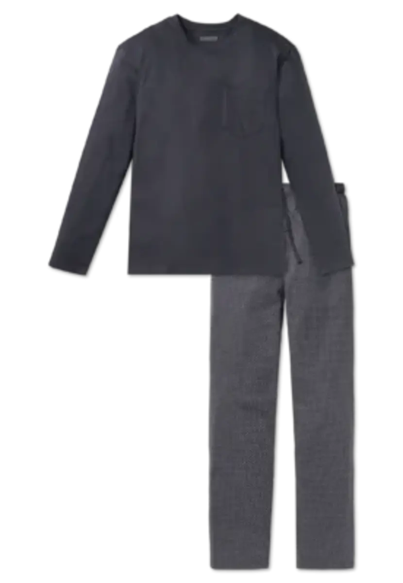 Schiesser heren pyjama extra lang - Grijs - NOS - Lange mannen nachtkleding - 100% katoen donkergrijs Schiesser heren pyjama extra lang - Grijs - NOS - Lange mannen nachtkleding - 100% katoen donkergrijs