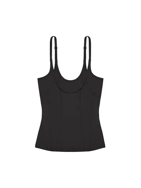 Dorina Corrigerend hemd dames - Medium control - Shapewear onderhemd zonder bh - Buik Corrigerend - Zwart en huidskleur