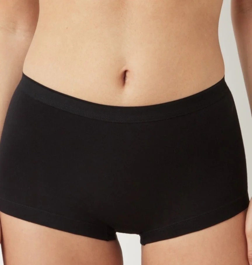 Ten Cate 4-pack Basic dames Shorts Organic - 32419 - Biologisch katoenen ten caten ondergoed dames boxerhorts- Wit - zwart - huidskleur
