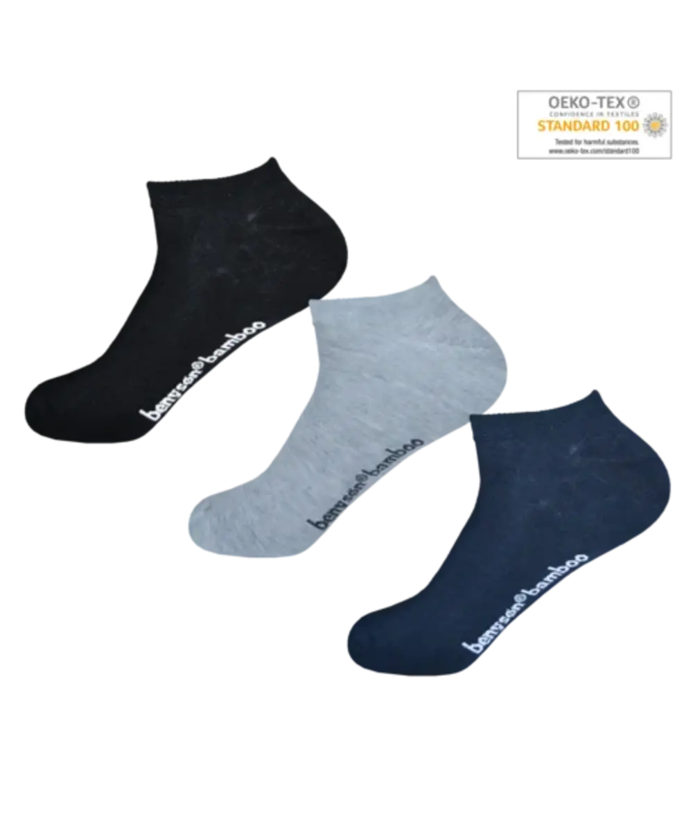 BENYSØN 6-paar Bamboe sneakersokken - Naadloos - Enkelsokken voor dames en heren