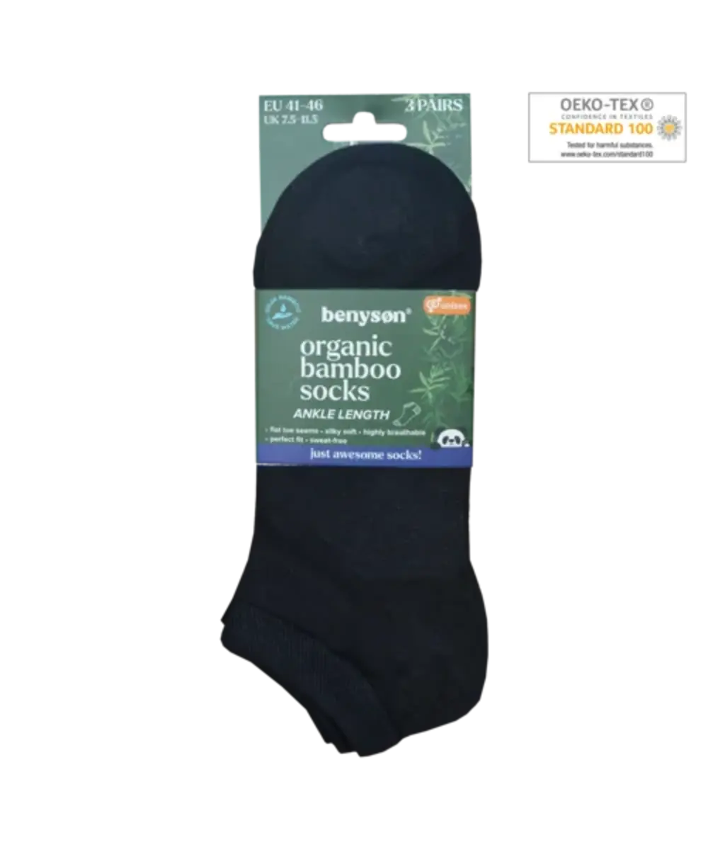 BENYSØN 6-paar Bamboe sneakersokken - Naadloos - Enkelsokken voor dames en heren