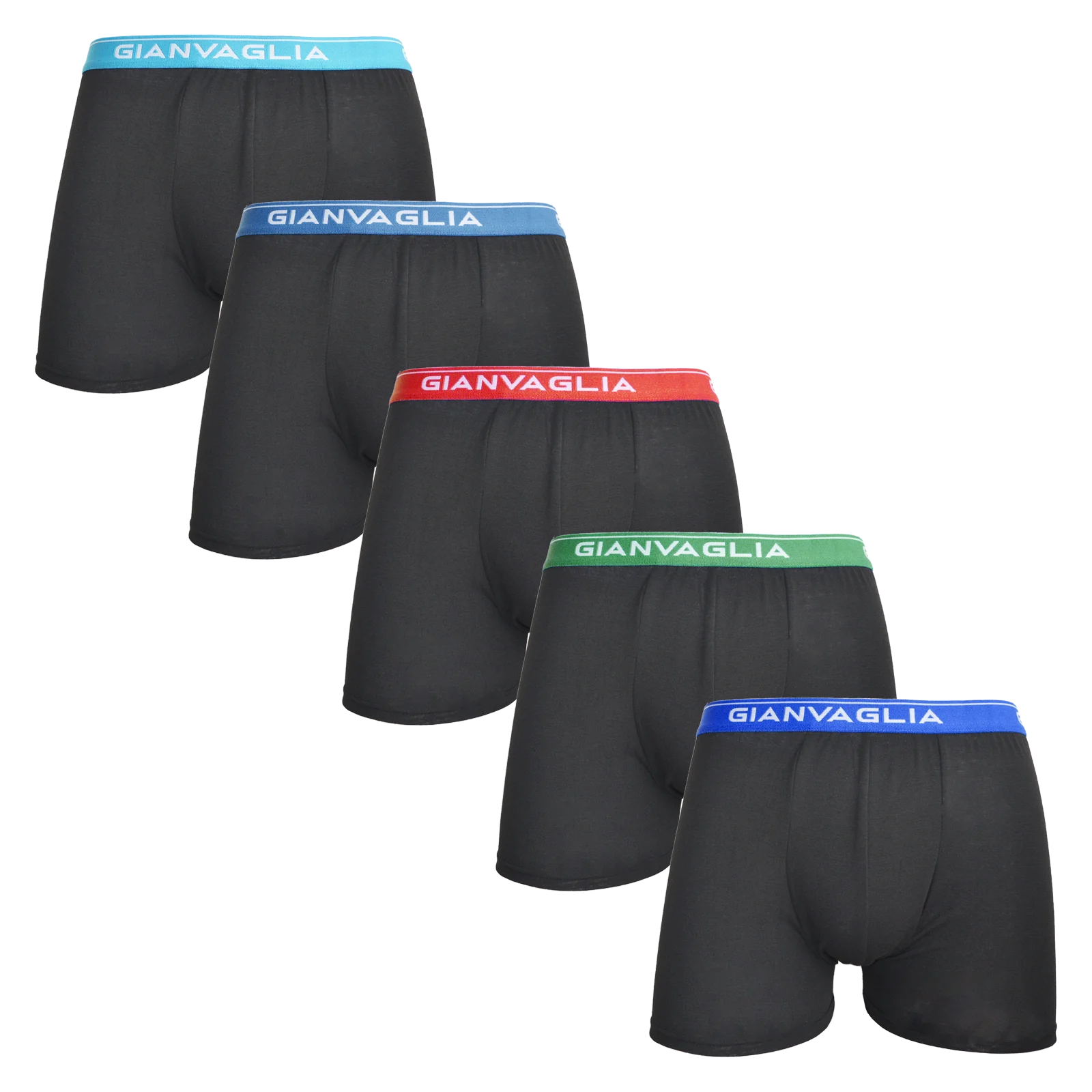 Gianvaglia 5-Pack Heren Boxershort - Katoen - 026 - Multipack zwarte mannen onderbroeken