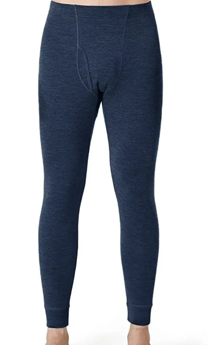 Beeren heren lange pantalon - Thermobroek met gulp - Warme lange onderbroek - Blauw