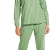 Pastunette dames Pyjama Satijn - Green Stripe