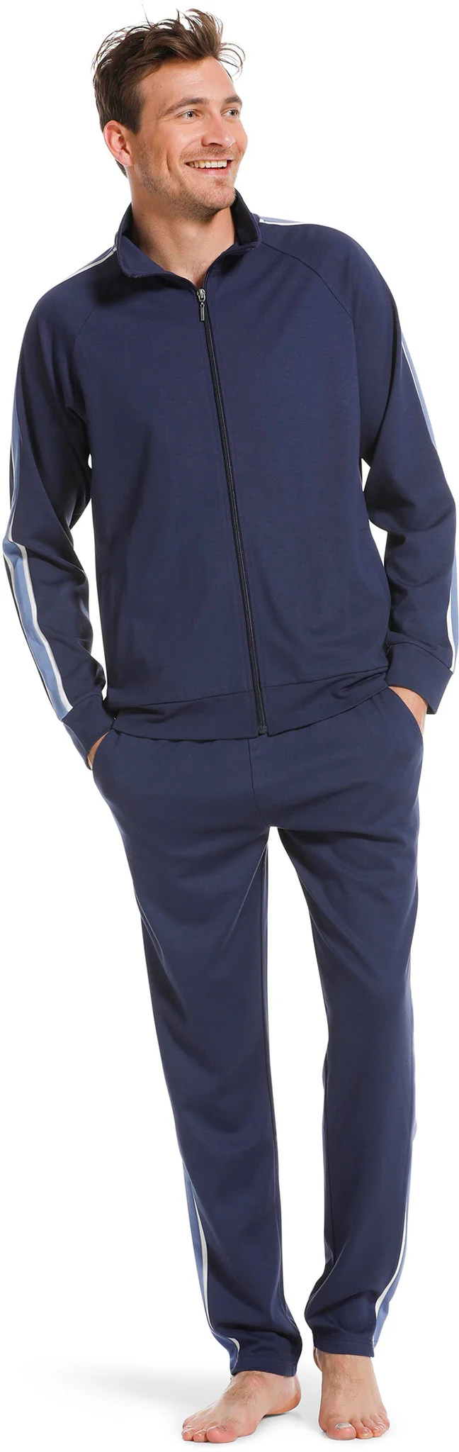 Pastunette heren Huispak Viscose - Blue Stripe - Viscose huispak mannen