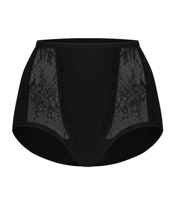 Ten Cate dames Lace maxi - Kanten dames taille slip - Hoge onderbroek - Biologisch katoen - Badstof kruisje