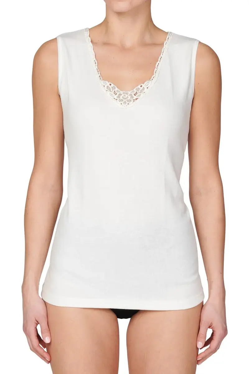 Entex dames thermo hemd met Kant - Kanten Wollen dames onderhemd