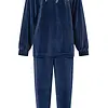 Lunatex Velours dames pyjama 4180 - Darkblue