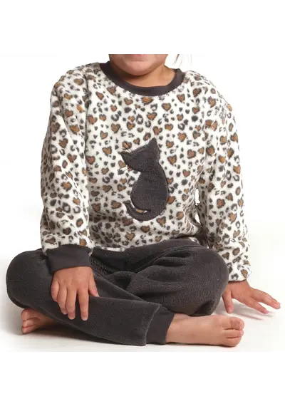 Outfitter fleece meisjes pyjama - Panter Outfitter fleece meisjes pyjama - Panter