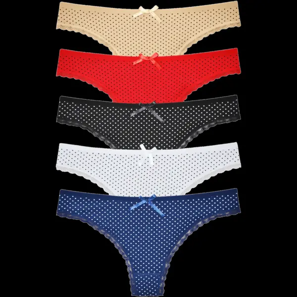 Fine woman 5-pack string Stippel - 806 - Multipack katoenen dames strings Fine woman 5-pack string Stippel - 806 - Multipack katoenen dames strings