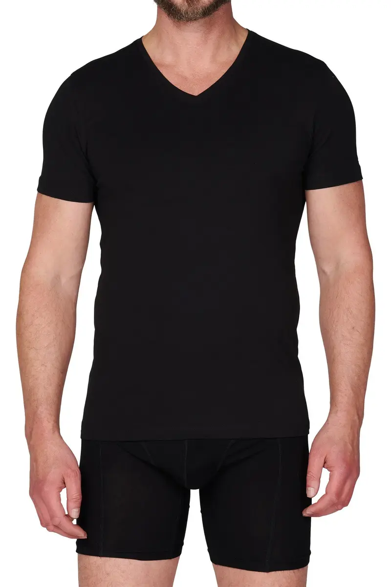 Ten Cate 2-Pack Heren T-Shirt V-hals - 32325 - Mannen ondershirts korte mouw - Elastisch biologisch katoen