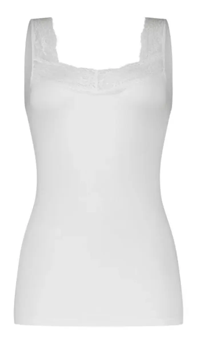 Ten Cate dames hemd kant / Singlet Lace - 32291 - Kanten vrouwen onderhemd - Brede bandjes - Biologisch katoen Ten Cate dames hemd kant / Singlet Lace - 32291 - Kanten vrouwen onderhemd - Brede bandjes - Biologisch katoen