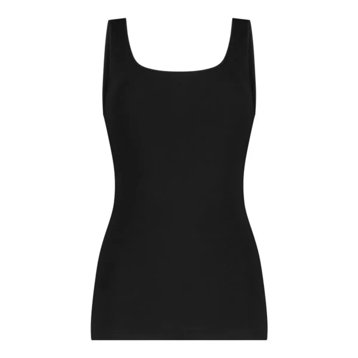 Ten Cate dames singlet / Hemd - 32286 - Biologisch katoenen onderhemd - Brede bandjes - Wit - Zwart - Huidskleur