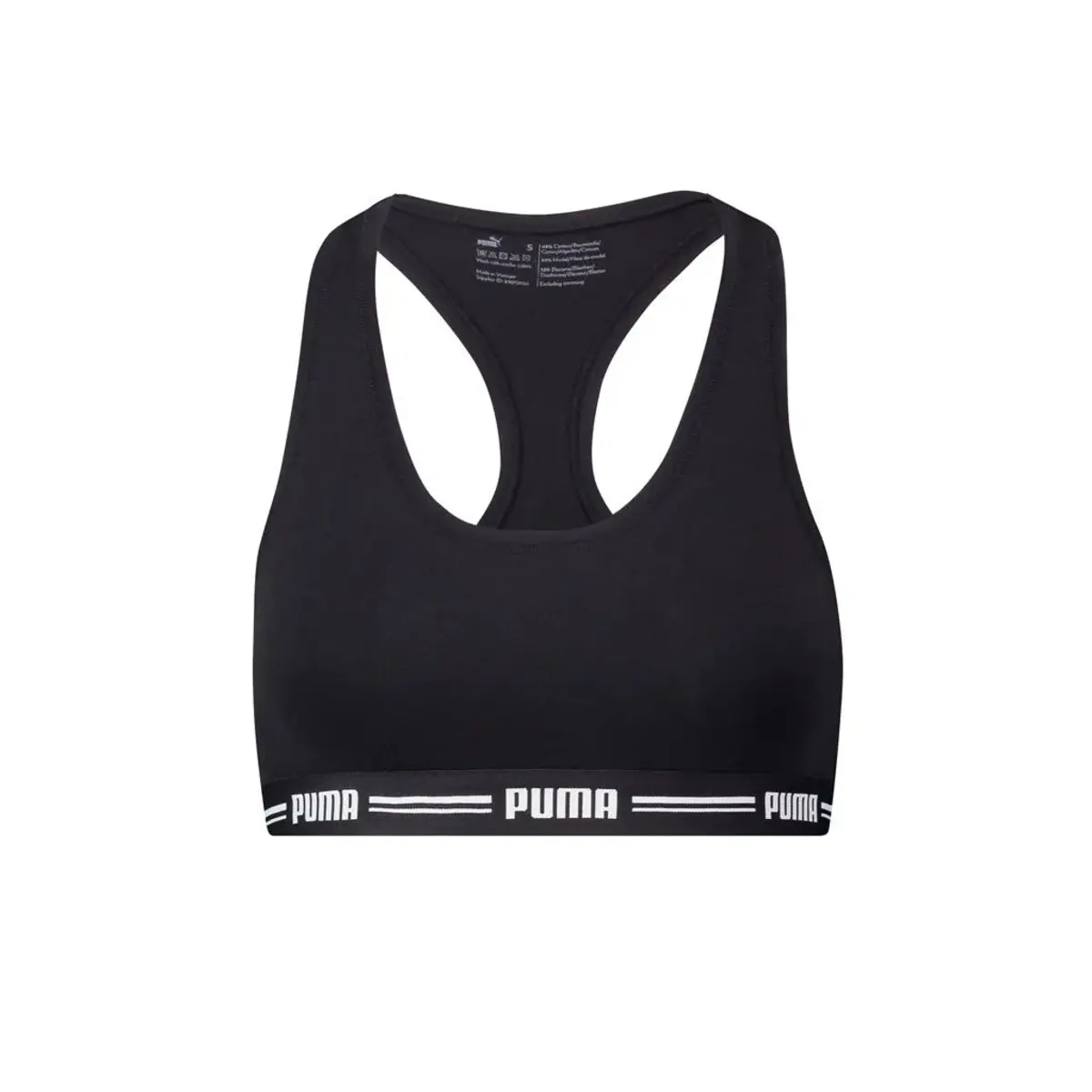 Puma Racerback Top/Bh dames - Katoenen vrouwen Bralette - Bh Top - Zwart