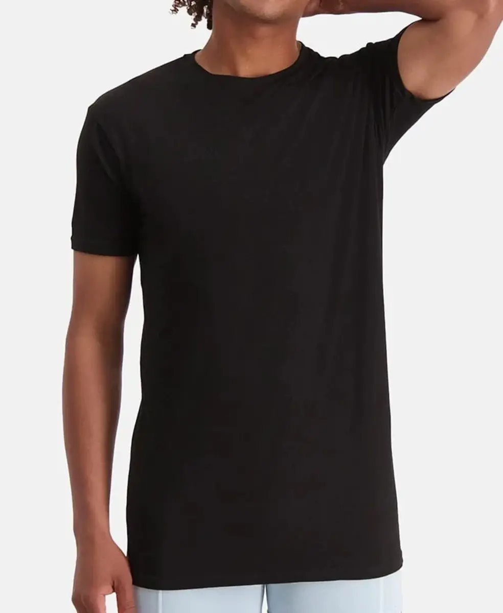 Bamboo Basics 2-pak Extra Lange T-shirts heren - Ruben - Bamboe lange ondershirts voor mannen - Bamboe ondergoed heren Wit en zwart