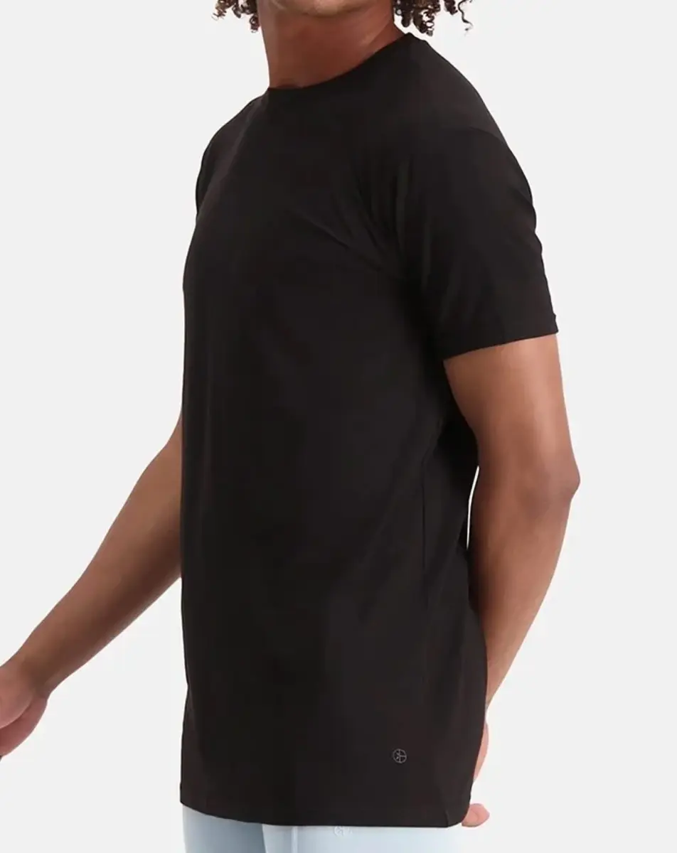 Bamboo Basics 2-pak Extra Lange T-shirts heren - Ruben - Bamboe lange ondershirts voor mannen - Bamboe ondergoed heren Wit en zwart