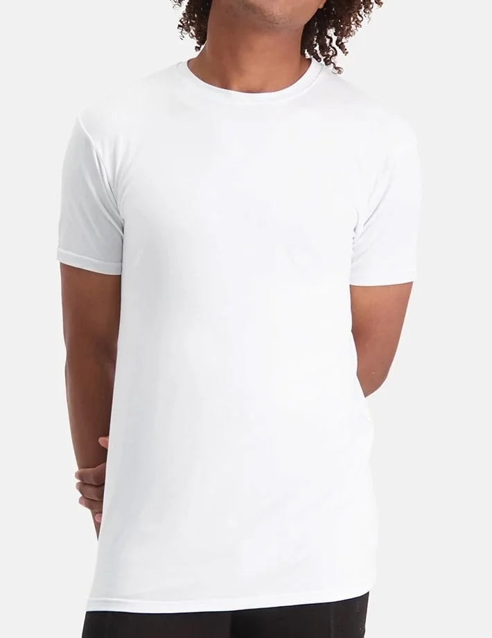 Bamboo Basics 2-pak Extra Lange T-shirts heren - Ruben - Bamboe lange ondershirts voor mannen - Bamboe ondergoed heren Wit en zwart