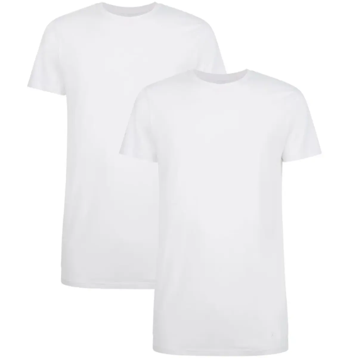 Bamboo Basics 2-pak Extra Lange T-shirts heren - Ruben - Bamboe lange ondershirts voor mannen - Bamboe ondergoed heren Wit en zwart