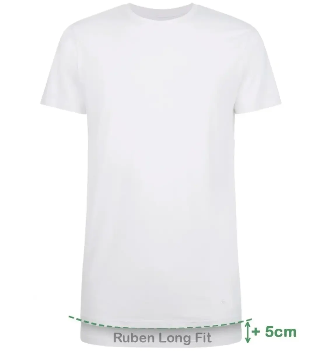 Bamboo Basics 2-pak Extra Lange T-shirts heren - Ruben - Bamboe lange ondershirts voor mannen - Bamboe ondergoed heren Wit en zwart