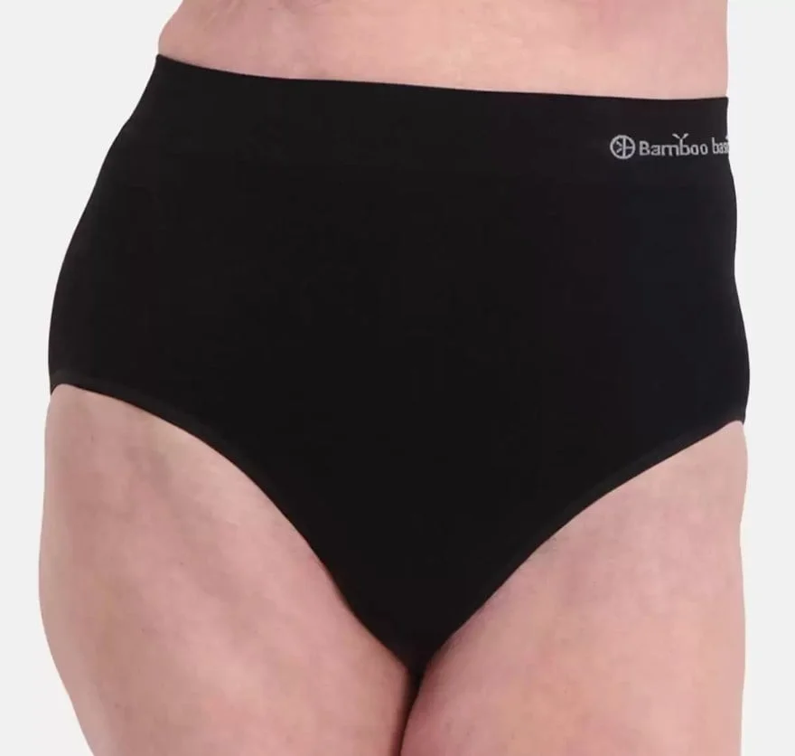 Bamboo Basics 2-pak taille slip naadloos dames - Amy - Hoge bamboe dames onderbroeken zwart
