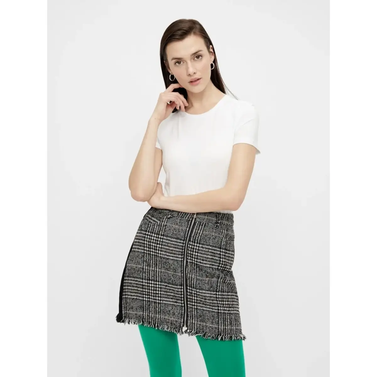 Pieces dames ondershirt korte mouw - T-shirt vrouwen katoen - Slim fit aansluitend